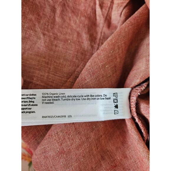 Eileen Fisher Washed Organic Linen Delave Long Shirt, Size S - Picture 8 of 12